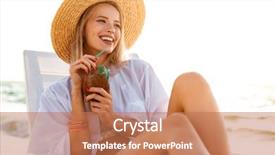  Presentation with joyful - Beautiful slides featuring cocktail while sitting in chaise backdrop and a coral colored foreground