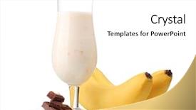  Presentation with chocolate milk - PPT theme with cocktail with bananas and chocolate background and a white colored foreground