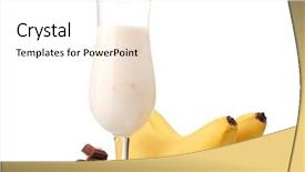  Presentation with chocolate milk - PPT layouts consisting of cocktail with bananas and chocolate background and a white colored foreground