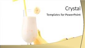  Presentation with chocolate and milk - Beautiful presentation theme featuring cocktail with bananas and chocolate backdrop and a white colored foreground