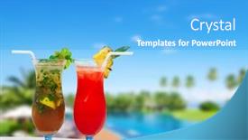  Presentation with blur - Amazing PPT layouts having cocktail-with-blur-beach backdrop and a teal colored foreground