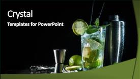  Presentation with lemon lime - Colorful presentation theme enhanced with cocktail with fresh mint lime backdrop and a black colored foreground