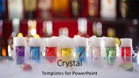  Presentation with vapor - Beautiful slide set featuring cocktail with ice vapor on bar desk close-up backdrop and a light blue colored foreground