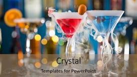  Presentation with vapor - Presentation theme consisting of cocktail with ice vapor background and a coral colored foreground