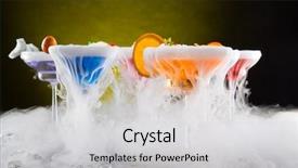  Presentation with alcohol - Presentation design consisting of smoking alcohol - cocktail with ice vapor background and a light gray colored foreground