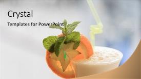  Presentation with cocktail - Presentation theme having cocktail with orange and carom background and a light gray colored foreground