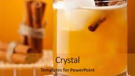  Presentation with rum - Theme featuring cocktail with rum apple juice and cinnamon syrup background and a gold colored foreground