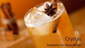  Presentation with rum - Cool new slides with cocktail with rum apple juice and cinnamon syrup backdrop and a gold colored foreground