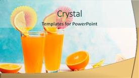  Presentation with orange slice - Amazing presentation having white wooden table against turquoise backdrop and a sky blue colored foreground