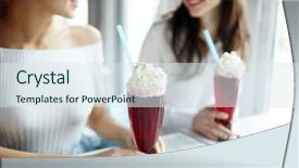  Presentation with women glass ceiling - Cool new slide deck with cocktail with whipped cream backdrop and a  colored foreground