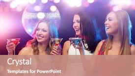  Presentation with bachelorette - Audience pleasing slide deck consisting of cocktails at night club backdrop and a coral colored foreground