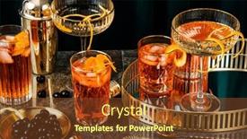  Presentation with art deco - Theme with cocktails-in-art-deco-style and a tawny brown colored foreground