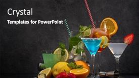  Presentation with cocktail party - Colorful slide set enhanced with cocktails-set-glasses-with-various backdrop and a dark gray colored foreground