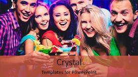  Presentation with group of happy couples - Audience pleasing slide deck consisting of risk word cloud business concept backdrop and a lemonade colored foreground