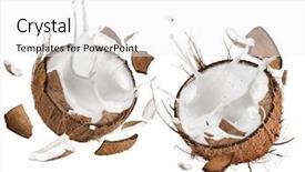  Presentation with milk splash - Beautiful slide set featuring coco - close-up of a coconuts backdrop and a white colored foreground