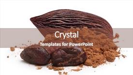  Presentation with cocoa - Cool new PPT layouts with cocoa - cacao beans and powder isolated backdrop and a tawny brown colored foreground