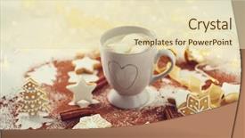  Presentation with christmas chocolate - Audience pleasing slide deck consisting of cocoa and christmas cookies backdrop and a soft green colored foreground