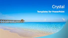  Presentation with florida beach - PPT layouts featuring cocoa beach pier in cape background and a gray colored foreground