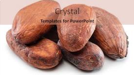  Presentation with cocoa beans - Presentation design consisting of cocoa-beans-close-up background and a coral colored foreground