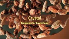  Presentation with cocoa beans - Presentation design consisting of cocoa-beans-flying background and a tawny brown colored foreground