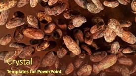  Presentation with cocoa beans - PPT theme featuring cocoa-beans-flying background and a  colored foreground
