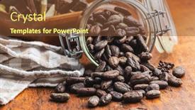  Presentation with cacao - Beautiful PPT layouts featuring cocoa-beans-in-jar backdrop and a tawny brown colored foreground