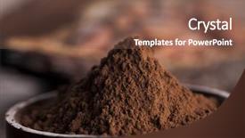  Presentation with cocoa pod - Amazing PPT theme having cocoa beans in the dry backdrop and a violet colored foreground