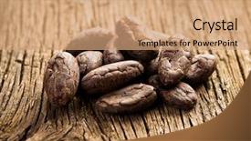  Presentation with cocoa beans - Colorful slide set enhanced with cocoa beans on old wooden backdrop and a coral colored foreground