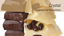  Presentation with cocoa beans - Audience pleasing slide deck consisting of cocoa butter chocolate and beans backdrop and a yellow colored foreground