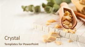  Presentation with cocoa - Slide deck enhanced with cocoa butter in scoop background and a lemonade colored foreground