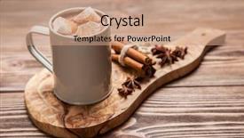  Presentation with cocoa - Presentation design consisting of cocoa drink with marshmallows background and a coral colored foreground