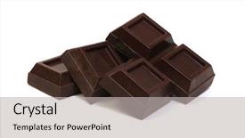  Presentation with white chocolate - Slide set with cocoa fat - close up a chocolate bar background and a light gray colored foreground