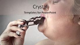  Presentation with chocolate - Theme with cocoa fat - loving chocolate bars background and a coral colored foreground