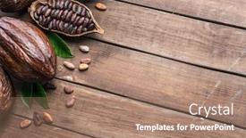  Presentation with cocoa pod - Slide deck with cocoa-pod-and-cocoa-beans background and a coral colored foreground