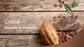  Presentation with chocolate - Presentation design featuring cocoa pod beans and tasty background and a coral colored foreground