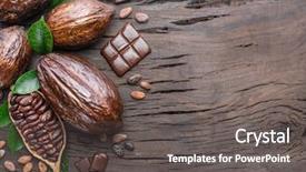  Presentation with cocoa pod - Presentation theme with cocoa pod cocoa beans background and a dark gray colored foreground