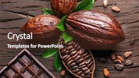  Presentation with cocoa pod - Colorful slide set enhanced with cocoa pod cocoa beans backdrop and a tawny brown colored foreground