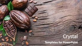  Presentation with cocoa beans - Cool new PPT theme with cocoa pod cocoa beans backdrop and a gray colored foreground
