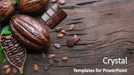  Presentation with cocoa pod - Colorful presentation design enhanced with cocoa pod cocoa beans backdrop and a dark gray colored foreground