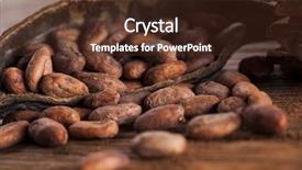  Presentation with cocoa pod - Slides having cocoa pod on wooden background background and a tawny brown colored foreground