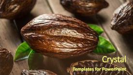  Presentation with cocoa beans - Presentation theme having cocoa pods and cocoa beans background and a tawny brown colored foreground
