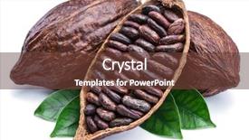  Presentation with white chocolate - Colorful presentation design enhanced with cocoa pods and cocoa beans backdrop and a tawny brown colored foreground