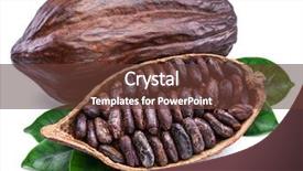  Presentation with cocoa beans - Cool new slide set with cocoa pods and cocoa beans backdrop and a tawny brown colored foreground