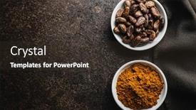  Presentation with cocoa beans - Presentation theme enhanced with cocoa-powder-and-cocoa-beans background and a tawny brown colored foreground