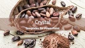  Presentation with cocoa beans - Beautiful slide deck featuring cocoa powder and cocoa beans backdrop and a tawny brown colored foreground