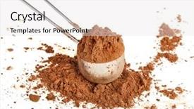  Presentation with monarch butterfly isolated on white - Slide deck featuring cocoa powder in a scoop background and a white colored foreground