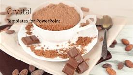  Presentation with table napkin - Slide set consisting of cocoa-powder-in-cup background and a coral colored foreground