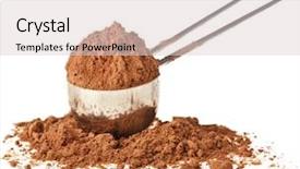  Presentation with cocoa - Presentation theme with cocoa powder in scoop isolated background and a lemonade colored foreground