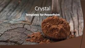  Presentation with cocoa - Presentation design consisting of cocoa powder in the spoon background and a dark gray colored foreground