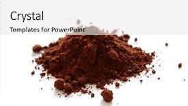  Presentation with cocoa - Presentation theme with cocoa powder isolated on white background and a white colored foreground